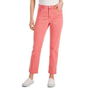 Style & Co Petite High Rise Natural Straight Leg Jeans